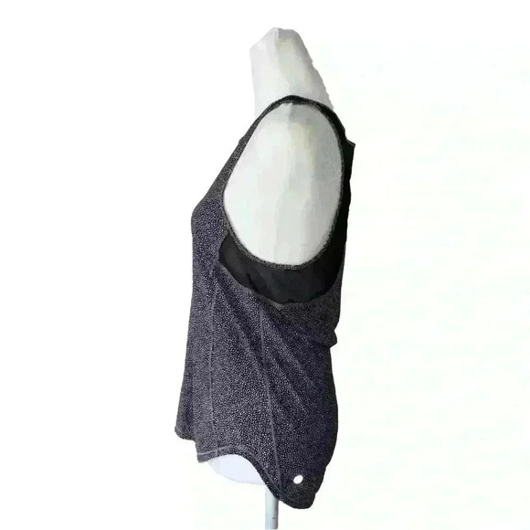 Lululemon Mesh Vest Top Black White Speckle Trim Gym Tank Size Small Activewear - Picture 2 of 12